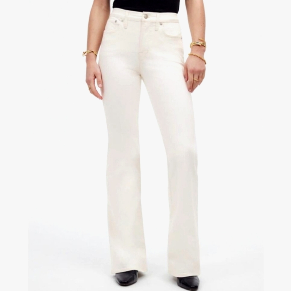 Madewell Jeans Flea Market Flare Tile White Denim 31 NWT‎